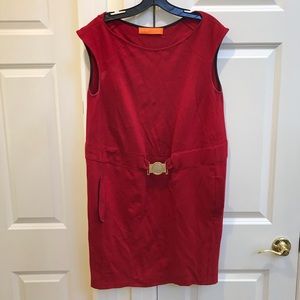 Cynthia Steffe Red Dress with Gold Belt